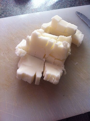 Lard cut into cubes