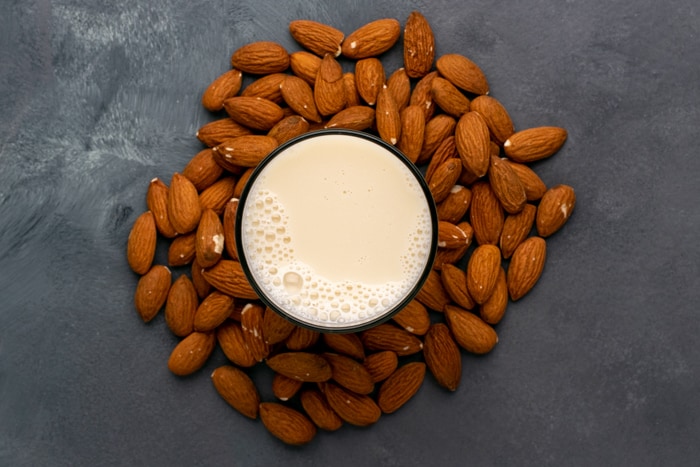 Almond milk and almonds