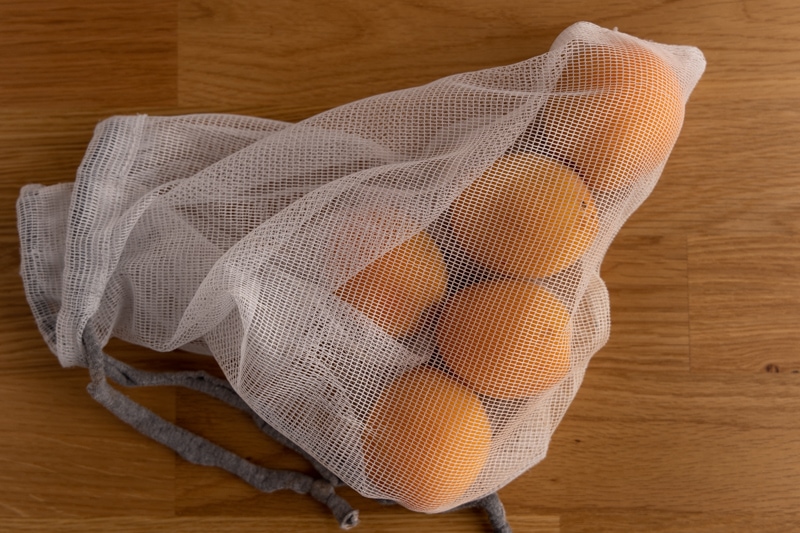 Apricots in a ventilated bag