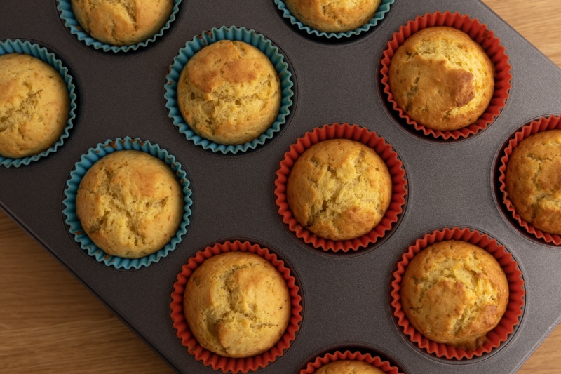 Baked mango muffins