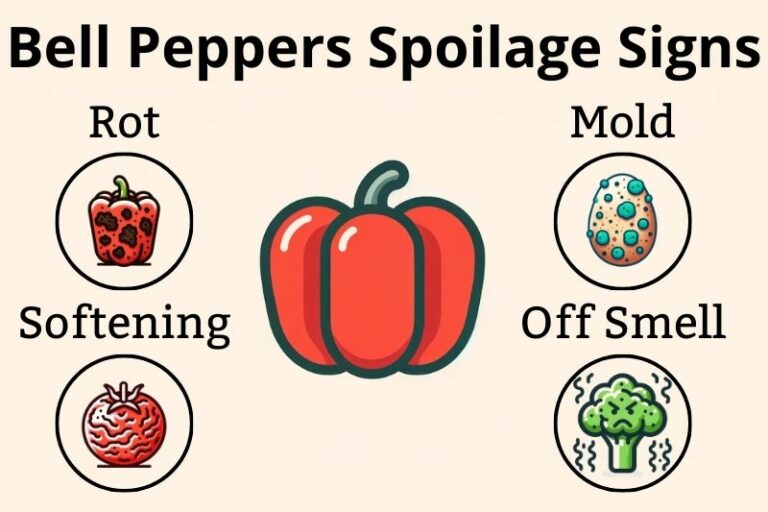 Bell peppers: spoilage signs infographic
