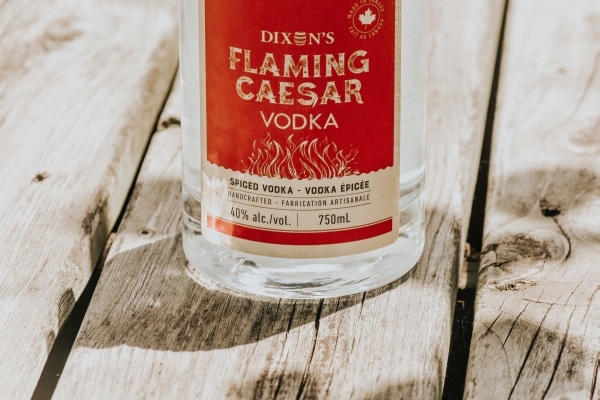 Bottle of Flaming Caesar vodka