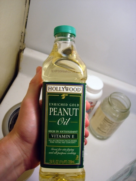 Bottle of peanut oil