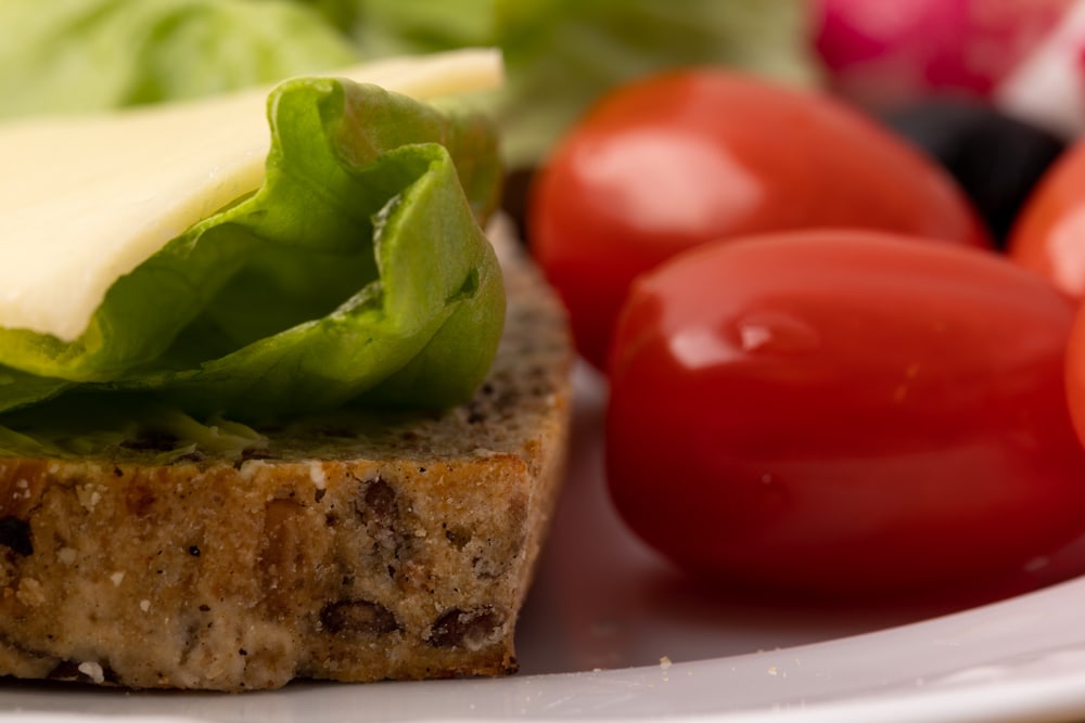 Bread and tomatoes closeup