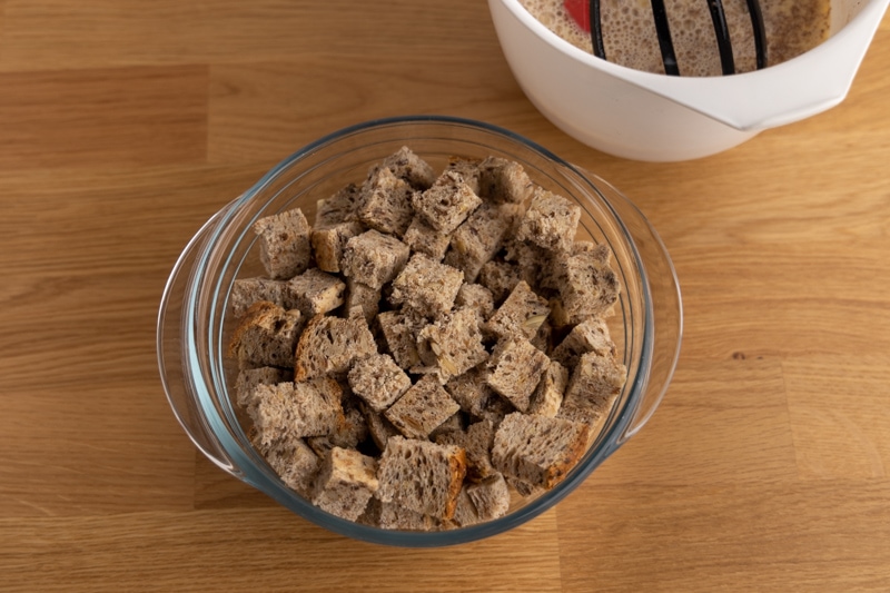 Bread pudding prep