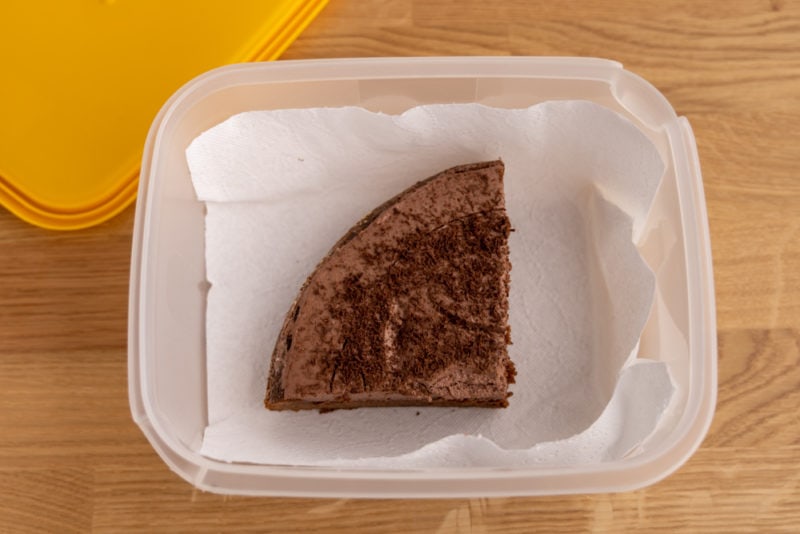 Brownie in a storage container
