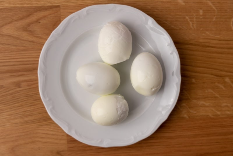 Bunch of hard boiled eggs