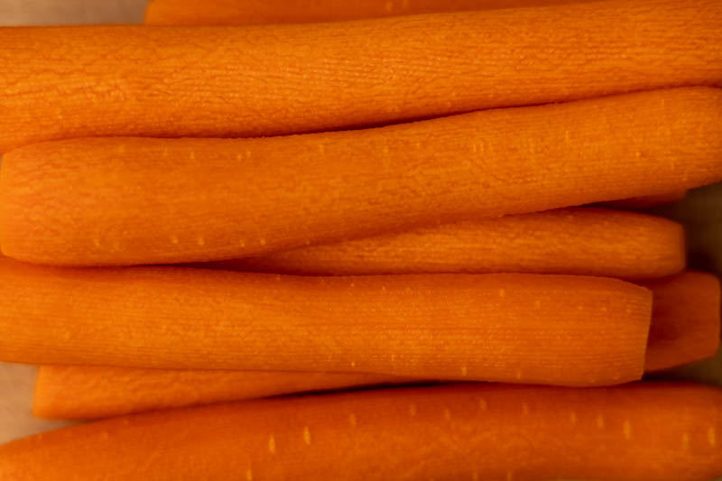 Bunch of peeled carrots