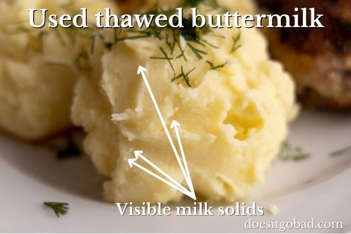 Buttermilk milk solids in mashed potatoes