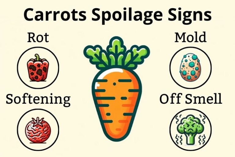 Carrot spoilage signs infographic
