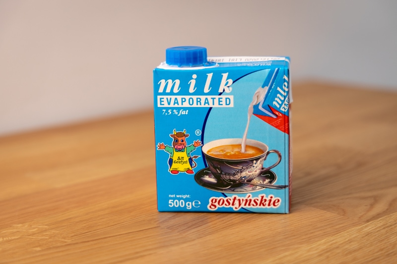 Carton of evaporated milk