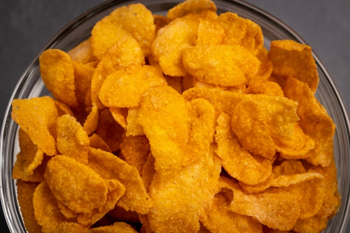 Cereals in a glass bowl