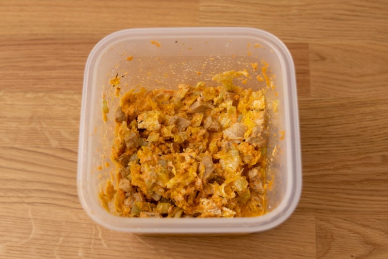 Chicken salad in an airtight container