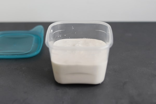 Coconut milk in a container