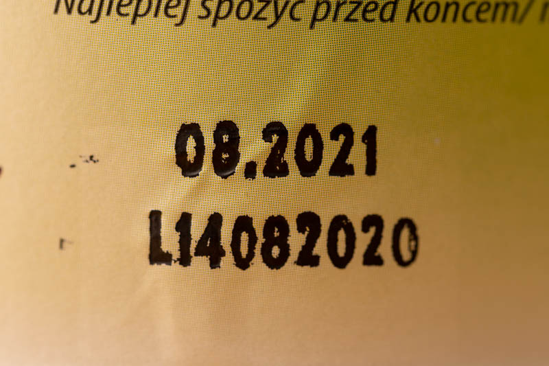 Coconut oil: date on the label