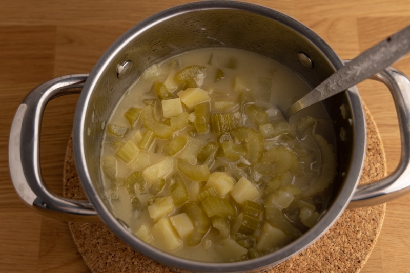 Cooked celery soup