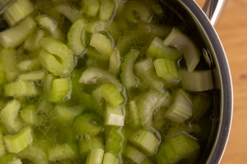 Cooking celery soup