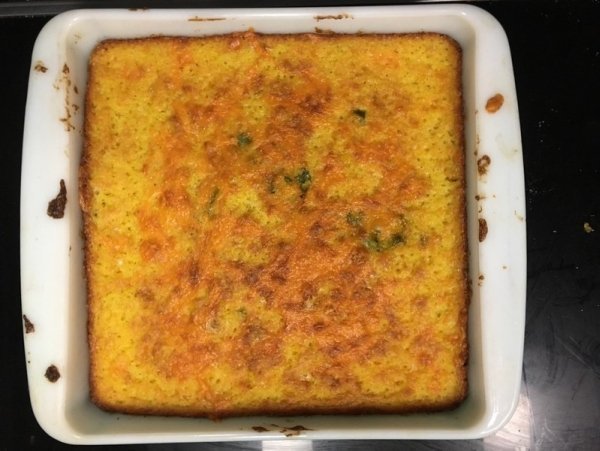 Cornbread with green chili and cheese