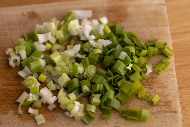 Cut green onions