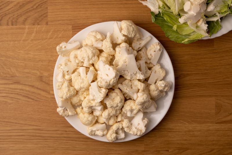 Cut up cauliflower