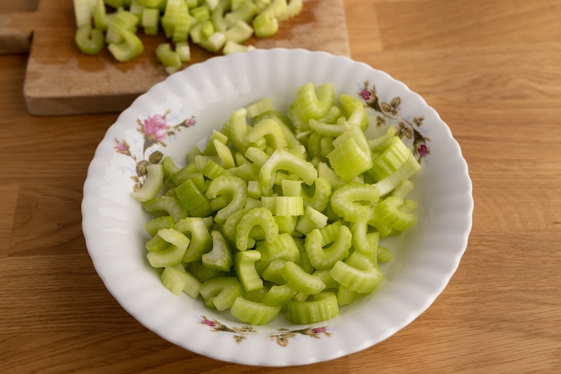 Cut up celery