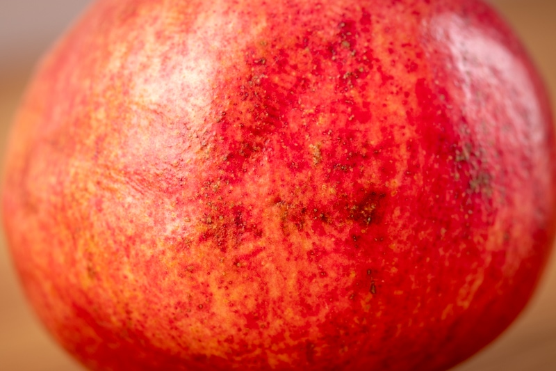 Darkened pomegranate section