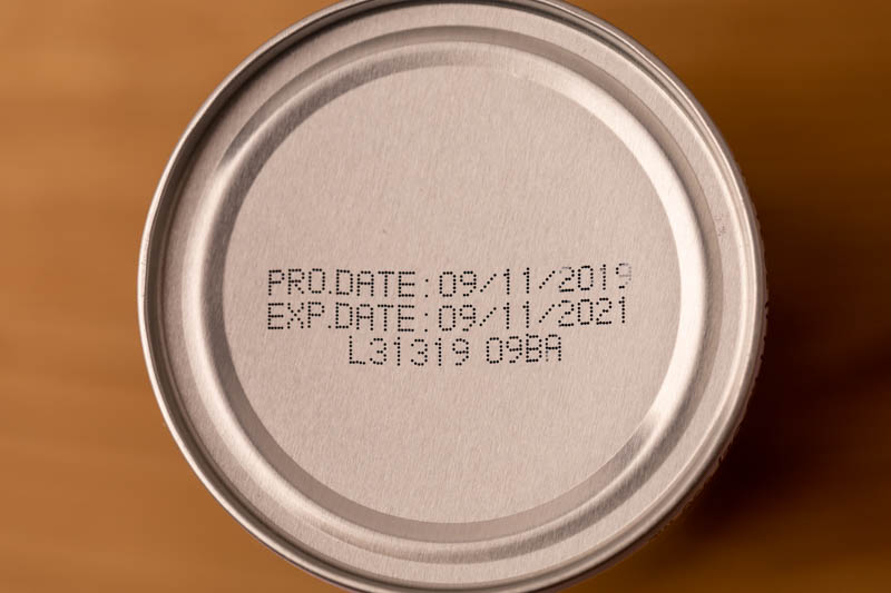 Date on coconut water can