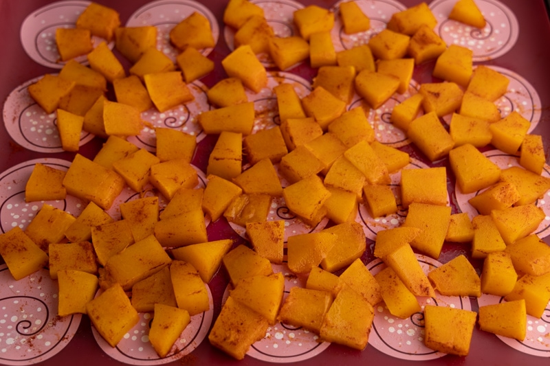 Defrosted pumpkin before cooking