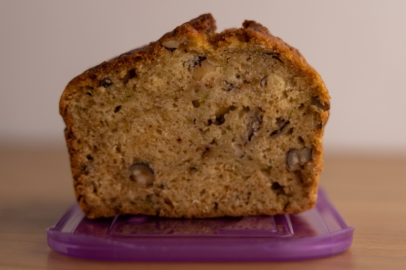 Defrosted zucchini bread