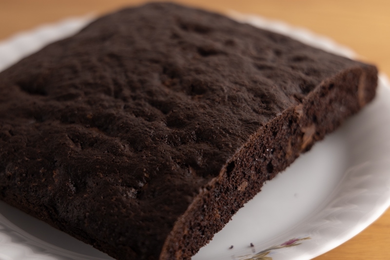 Defrosting brownie on the counter