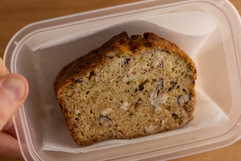 Defrosting zucchini bread setup