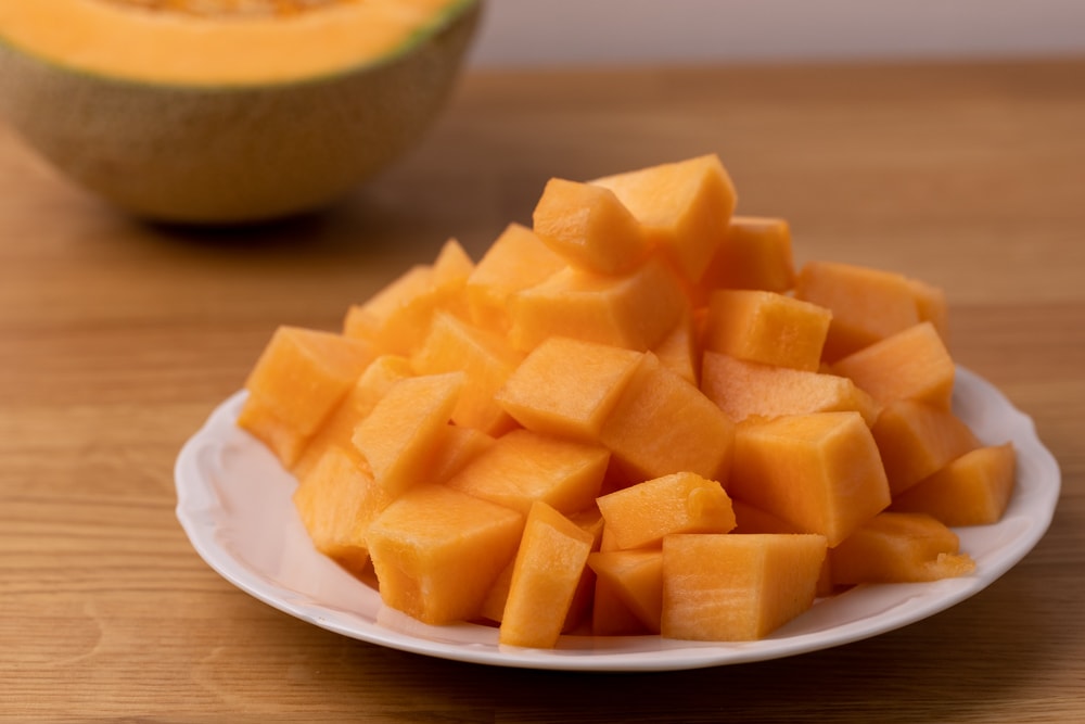 Diced cantaloupe