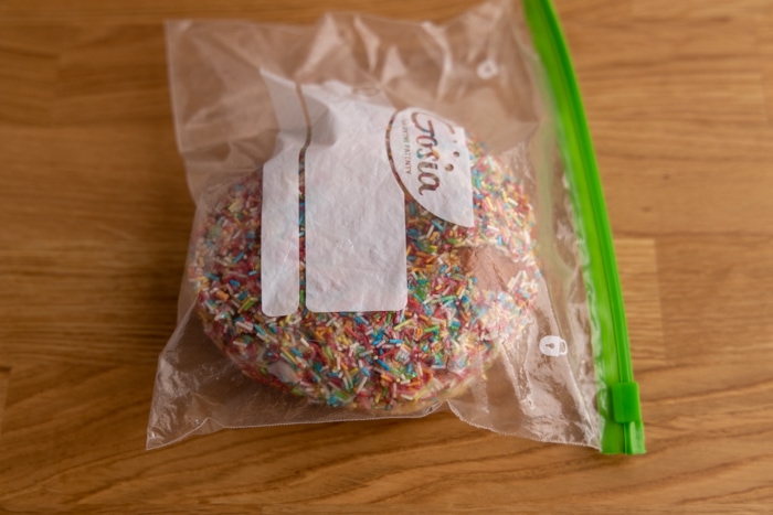 Donut in an airtight bag