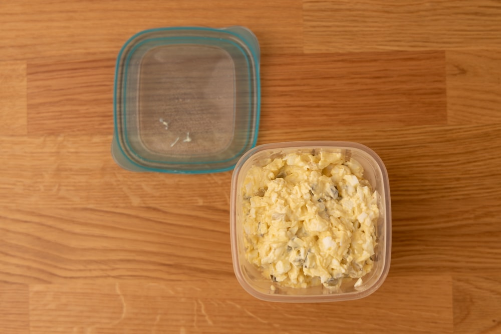 How long is egg salad good in refrigerator 4 Egg salad in a container