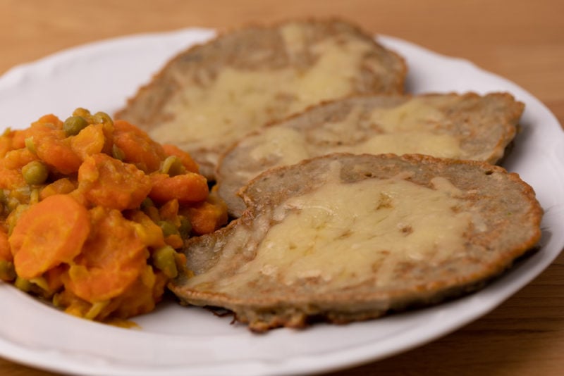 Eggplant patties served