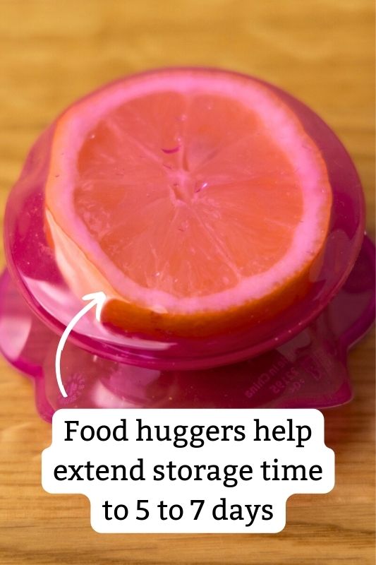 Food huggers help with storing cut lemons