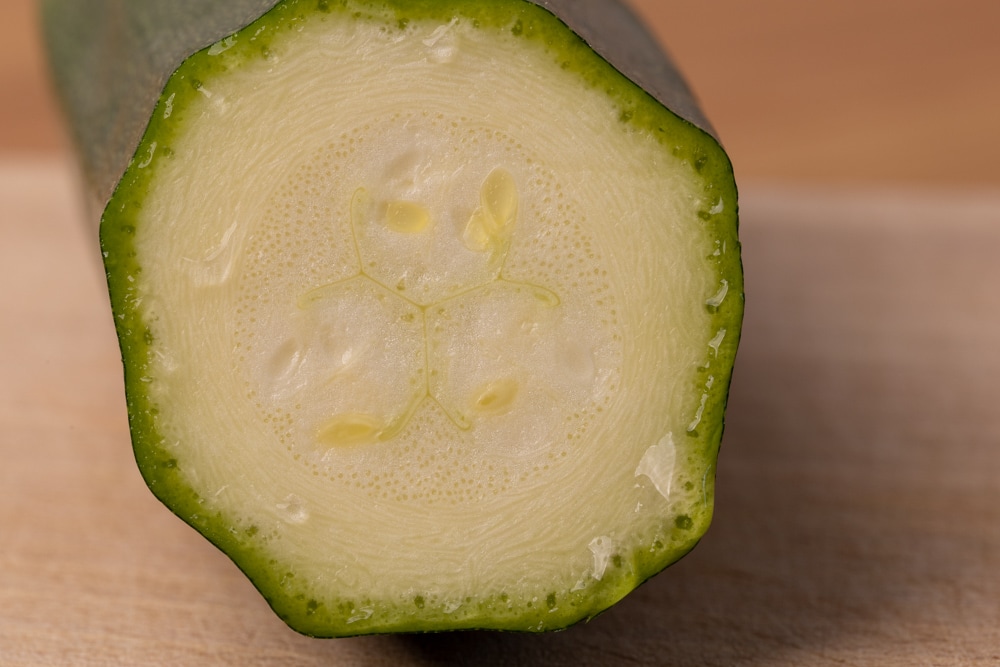 Fresh zucchini with small seeds