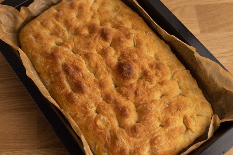 Freshly baked focaccia