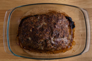 Freshly baked meatloaf