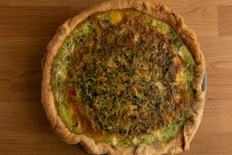 Freshly baked quiche