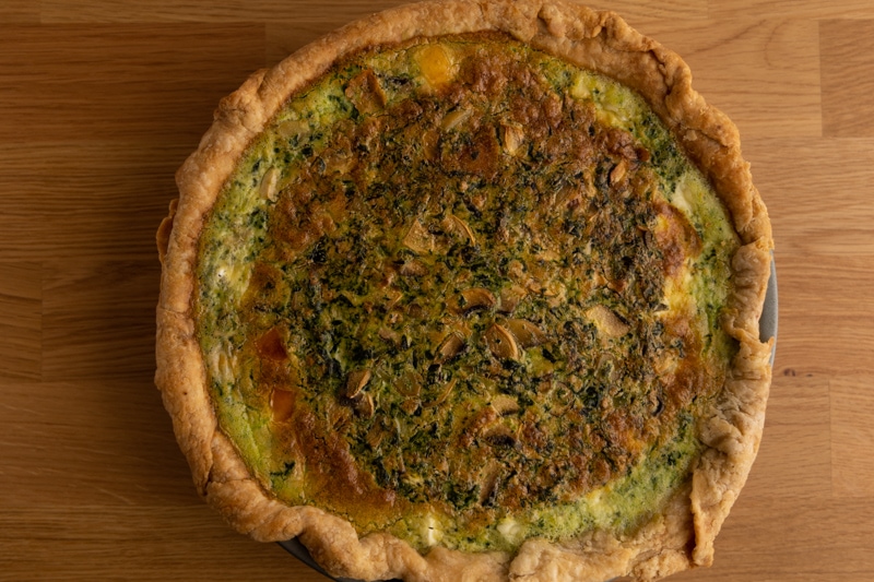 Freshly baked quiche