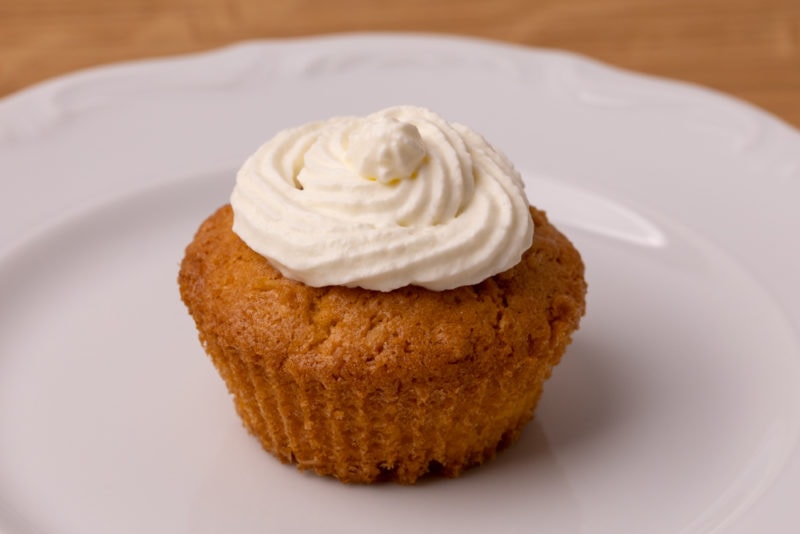 Cupcake with whipped cream