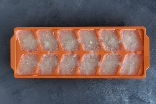 Frozen almond milk cubes