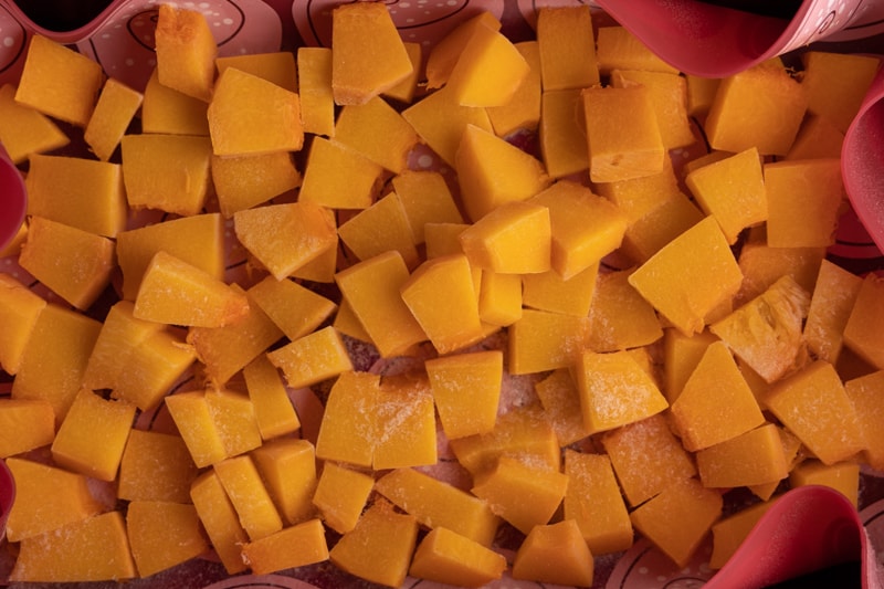 Frozen diced pumpkin