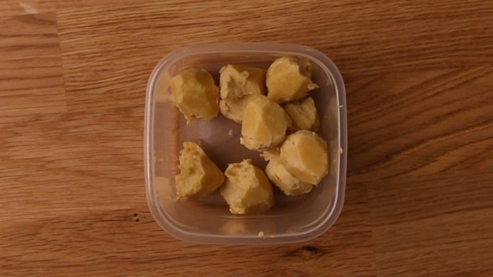 Frozen hummus cubes