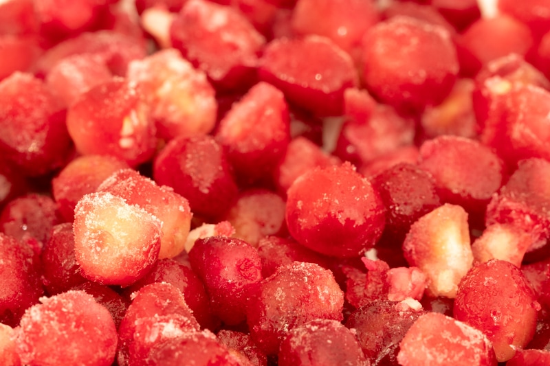 Frozen pomegranate seeds