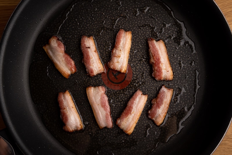 Frying bacon