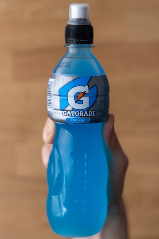 Gatorade bottle in hand