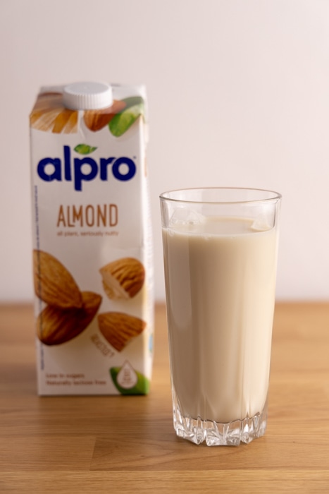 Glass of almond milk