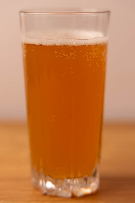 Glass of kombucha